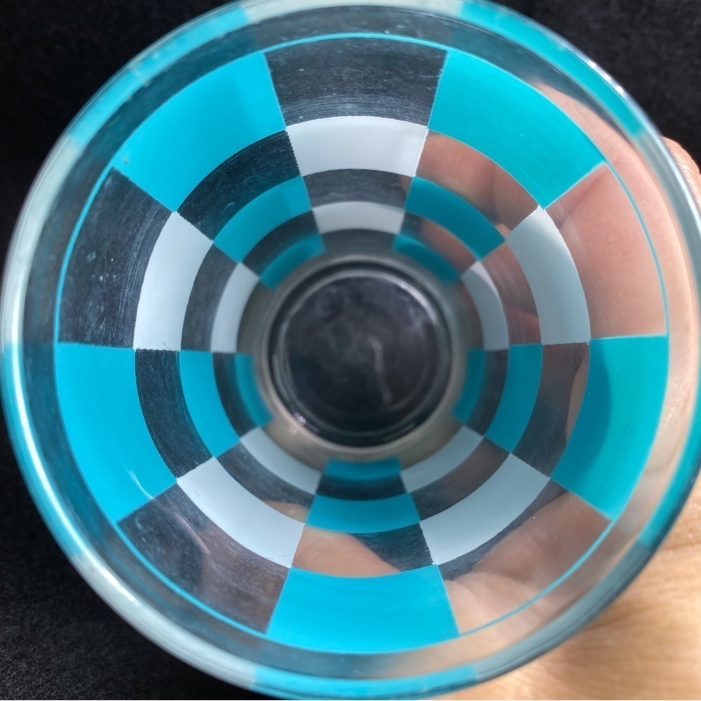 6for$20♥️Cool checkerboard Vintage glass. Just 1 available. - Picture 5 of 6